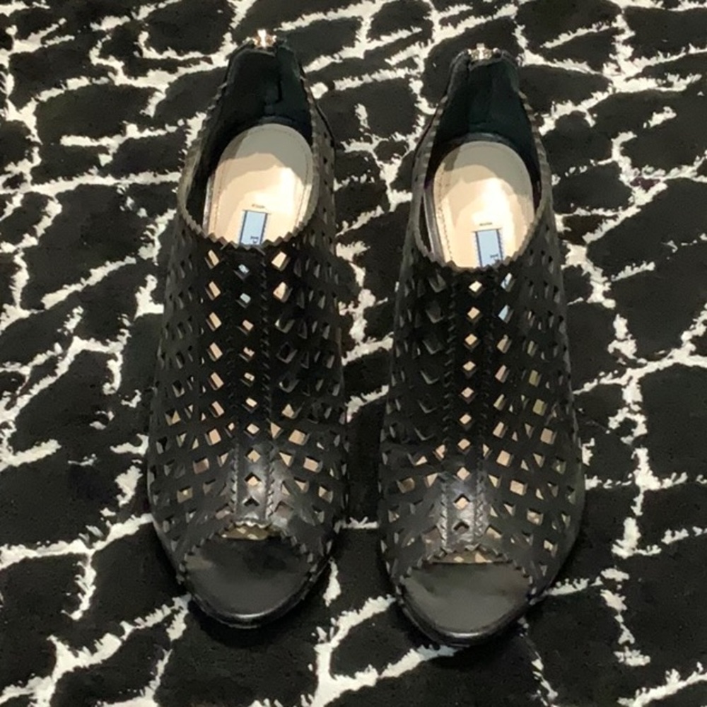 Prada shoe booties with see through cage!